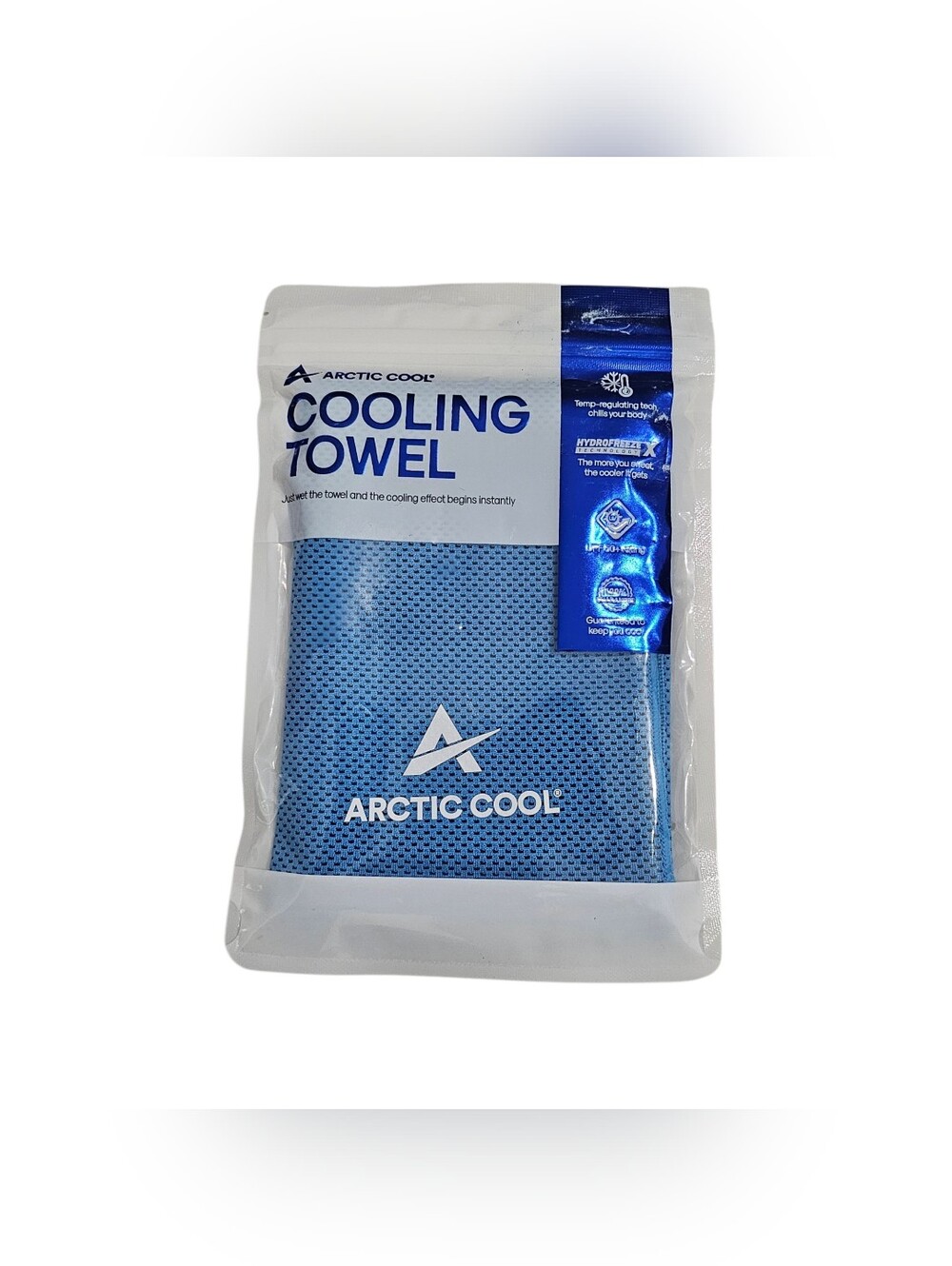 NEW sealed ARCTIC COOL Instant Cooling Towel in BLUE  UPF 50  Hydrofreeze